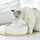 YES4PETS Porcelain Electric Pet Water Fountain Dog Cat Ceramic Water Feeder Bowl Dispenser V278-PWC-101