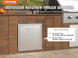 Pull Out Trash 50x58x57.4 cm Raised Style Trash Bin with Pull-Out Tray Stainless Steel Trash V952-CTGSHGLJCTG000001V0