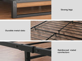 Artiss Metal Bed Frame King Single Size Beds Platform with Mattress MBED-C-DANE-TT22-KS-BK