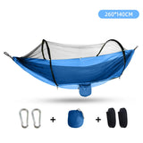 Outdoor Camping Hammock with Mosquito Net - Lightweight 260x140cm, Portable Travel & Hiking Gear V888-ELOSUNG10736