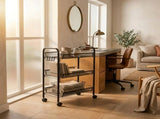 CARLA HOME 3 Tier Rolling Kitchen Trolley Cart - Metal Mesh - Black - Basic - Steel V178-36464