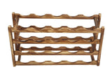 Wine Rack Pine Wood Wine Bottle Storage Shelf Display Organizer Decor for Countertop Home 4 Layer 20 V1294-YM0703-3116230002813