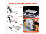 Platform Truck, 907.18 kg Capacity, Heavy Duty Steel Flatbed Cart with Swivel Wheels and Handle, V952-ZDPBC2000LBSULEYG001V0