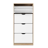 Artiss Shoe Rack Cabinet 60 Pairs 4-tier White Elen FURNI-G-SHOE-4D3R-WD-WH-AB