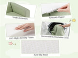 Artiss 2-in-1 Sofa Foam Couch with Side Pocket Light Green SBED-M-FLOOR-KIDS-GN