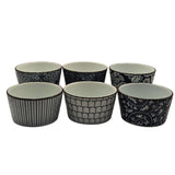 Ceramic Bakeware Set Blue Patterned Ramekins Set of 6 V1026-KLCRAM001