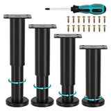 4Pcs Metal Adjustable Furniture Legs 4.72-7.08 Inch,Replacement Legs for Bed Sofa Cabinet Couch V1369-AZ3-W-11345