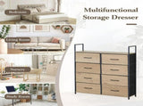 CARLA HOME 8 Drawer Tallboy Large Storage Cabinet - Brown - Rustic - Steel - Chest Drawers Tallboy V178-36456