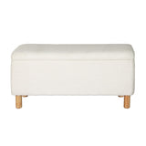 Artiss Storage Ottoman Blanket Box 99cm Teddy Fabric White OTM-8098-TED-WH