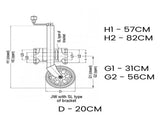 AL-KO 8-inch Swing Up Jockey Wheel with Large Swivel Bracket 628200XP3BX