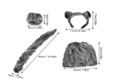 6Pcs Animal Costume Set Cosplay Tail and Gloves for Adults Parties V1370-AZ4-18210