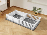 Dog Whelping Box, 1.86x0.97x0.5 m, Plastic Dog Whelping Pen with Adjustable Height Door, Puppy V952-GYZXZHZHSLBDGWMS0001V0