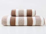 Luxury Cotton Brown Wide Stripe Towel Set - 6 Piece Set V888-ELOSUNG11389