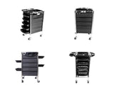 5 Drawer Hairdressing Trolley Black 90x30x36cm Hair Salon Beauty Rolling Cart V238-SUPDZ-39712755417168