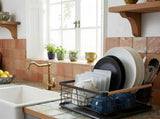 CARLA HOME Dish Drying Rack with Wooden Handles, Removable Cutlery Holder & Drainboard for Kitchen V178-36324
