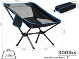 Portable Folding Camping Chair with Carry Bag, Breathable Mesh Outdoor Seat for Hiking, Beach Trips, V1189-LC-AMZ-00057