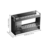 Black Steel Sink Drain Rack with Sponge Holder, Kitchen Storage Organizer, and -Resistant, 1 Set V1369-AZ3-W-13436