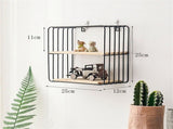 Wooden Iron Wall Shelf Living Room Kitchen Bathroom Elegant Exquisite Wall Mounted Storage Shelf V1294-YM0715-3117220079114
