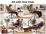 Artiss 8 Point Massage Office Chair PU Leather Brown MOC-1223-EP