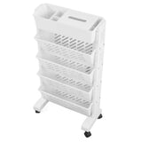White Storage Organizer Shelf Removable Plastic Movable Bookshelf for Home Study Room 5 Layer V1294-YM0703-3112230036911