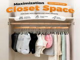 2 Pack Legging Hanger for Closet, with 10 Non Slip Clips Each, Wooden Clothes Hanger for Home Use, V1258-DP02-F-37