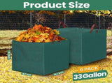 6 Pcs Reusable Garden Waste Bags with Handles Woven Polypropylene Garden Yard Bags Camping Trash Can V1192-AZ-W-11603