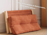 Light Grey Foldable Ottoman & Padded Footstool with Velcro Stability & Spare Cusion - Cotton Linen V888-ELOSUNG494231