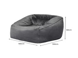 Marlow Bean Bag Chair Cover Soft Velvet Dark grey BEAN1008-DG_NZ