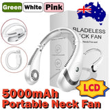 Green 5000mAh Mini Neck Fan Bladeless Foldable Portable Quiet Rechargeable 360degree Cooler V201-W12850250