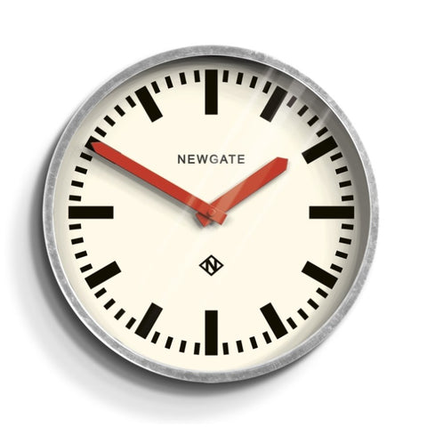 Newgate Luggage Wall Clock Galvanised Red Hands V398-NGLUGG667GALR