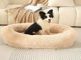 Fluffy Donut-Shaped Pet Bed- Soft, Cozy, and Anti-Anxiety for Dogs and Cats, Machine Washable Light V888-ELOSUNG10230