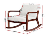Artiss Rocking Armchair Nursing Chair Corduroy Beige UPHO-E-ARM-01-COR-BG