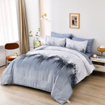 Floral Stripes Comforter Set, King Size, Warm 3-Piece Bedding with Pillowcases V745-MAB010941AJ3