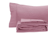 Ramesses Classic Rose Pebble Wash Linen Look Alternative Sheet Set King Single V442-KIT-SHEETS-PEBBLEWASHLINEN-ROSE-KS