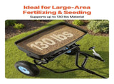 Tow Behind Broadcast Spreader, 130LBS Capacity, Tow/Push Garden Spreader with 13 in Tires, 30 V952-TCSBJ130LBSPQZ8XK001V0