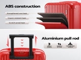 Wanderlite 28" Trunk Luggage Suitcase Travel 5 Wheels Type-C Port TSA Red LUG-ABS-TRUK-28-RD