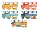 Four-person Set Yellow Eco-Friendly Wheat Straw Dinnerware Set, Plate, Bowl, Cup & Utensil Set V888-ELOSUNG17615
