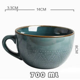 24 Oz Large Ceramic Coffee MugGrain Soup Mugs/Salad Bowl/Oversized Porcelain Bowl for V1369-AZ3-W-19955