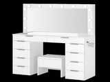 Levede Dressing Table LED Makeup Mirror Stool Set Vanity Desk Cabinet 10 Drawers VM1031-WH-AU