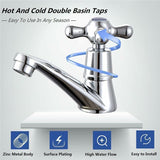 1 Pair Bathroom Sink Faucet Hot and Cold Basin Faucet V1237-ZY-715-191