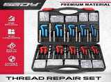 SEDY 320Pcs Helicoil Thread Repair Kit SAE Metric HSS Drill Bits Thread Restorer V465-86122