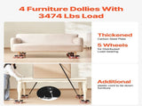Furniture Dolly Heavy Duty Furniture Mover with 5 Wheels 1575 kg Capacity V952-JXYDHBJYWXL5M3M7FV0