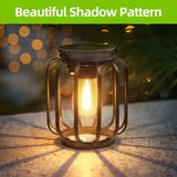 Outdoor Solar Retro Metal Hanging Lantern 2-Pack, Warm Filament, IP44 Waterproof, Garden Patio Decor V1232-TYHYD-001