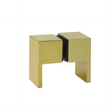 90cm Frameless Diamond Shower Screen Gold U-Brackets with SS Hinges & Square Double Pull Handle V63-910851