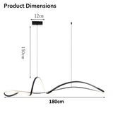 BAMDECOR A210 Modern LED Linear Pendant Lights with Dimmable LED and Adjustable Hanging Length 180cm V255-BAM-A210-L180
