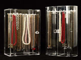 Acrylic Necklace Holder with 24 Hooks Clear Necklace Organizer Dustproof Rotation Jewelry Storage V1294-YM0523-10335043