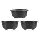 Set of 3 Bonsai Pots 15 Inch Deep Plastic with Drainage Holes for Garden, Yard, Living Room, Balcony V1192-AZ-W-21132