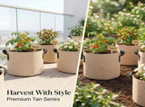 Tan 5-Gallon Breathable Grow Bags with Reinforced Handles Includes 5 V1188-MS-909-039