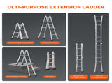Telescoping Ladder A Frame, 13 FT Compact Aluminum Extension Ladder, Multi-Function Portable V952-DGNAZXYST40MJ7HIQV0