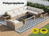 Gardeon Outdoor Rugs 274x366cm Large Carpet Reversible Area Mat PP Dual-Sided Patio Rug OR-9X12FT-OGEE-GY